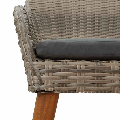 Garden Chair 2 Pcs Black 55 X 62.5 X 82Cm Poly Rattan
