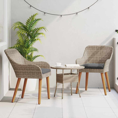 Garden Chair 2 Pcs Black 55 X 62.5 X 82Cm Poly Rattan