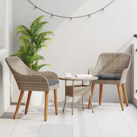 Garden Chair 2 Pcs Black 55 X 62.5 X 82Cm Poly Rattan