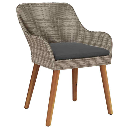 Garden Chair 2 Pcs Black 55 X 62.5 X 82Cm Poly Rattan