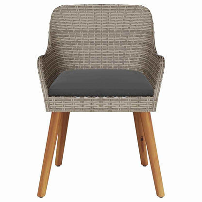 Garden Chair 2 Pcs Black 55 X 62.5 X 82Cm Poly Rattan