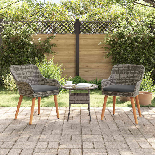 Garden Chair 2 Pcs 55 X 62.5 X 82Cm Poly Rattan