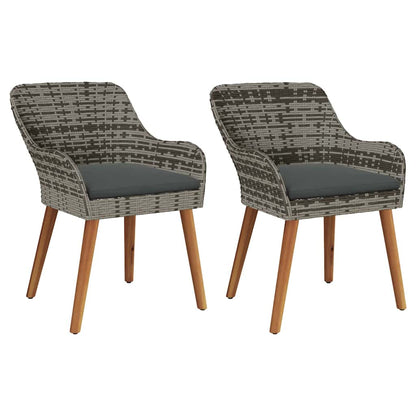 Garden Chair 2 Pcs 55 X 62.5 X 82Cm Poly Rattan