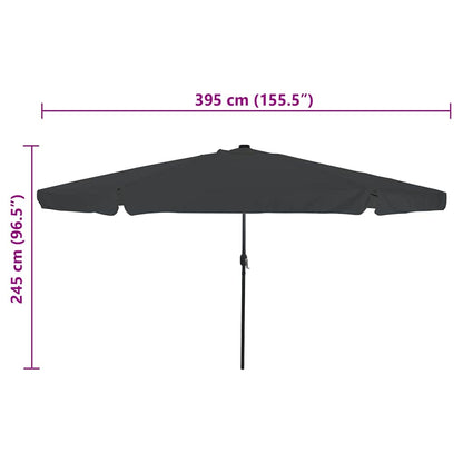 Garden Parasol And Black 395 X 395 X 245 Cm