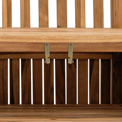 Garden Storage Bench Brown 150 X 60 X 90 Cm Solid Teak Wood