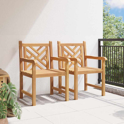 Garden Chairs 2 Pcs Brown 58 X 60 X 90 Cm Solid Teak Wood