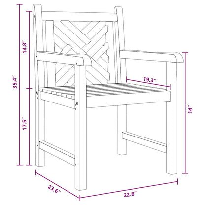 Garden Chairs 2 Pcs Brown 58 X 60 X 90 Cm Solid Teak Wood