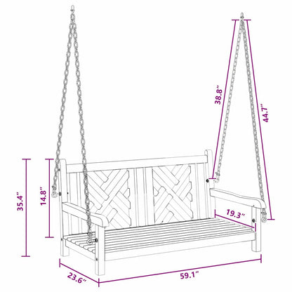 Swing Bench Other Brown 114 X 60 X 64 Cm Solid Teak Wood