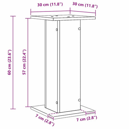 Speaker Stands With Shelf 2 Pcs Engineered Wood