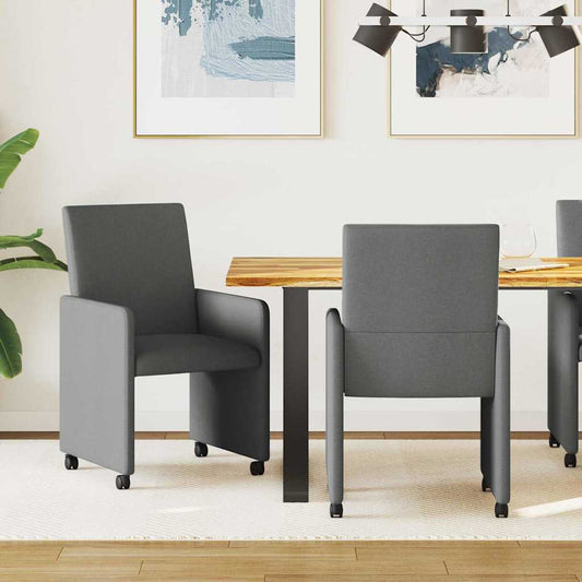 Dining Chairs With Wheel 2 Pcs 57 X 66 X 94 Cm Fabric