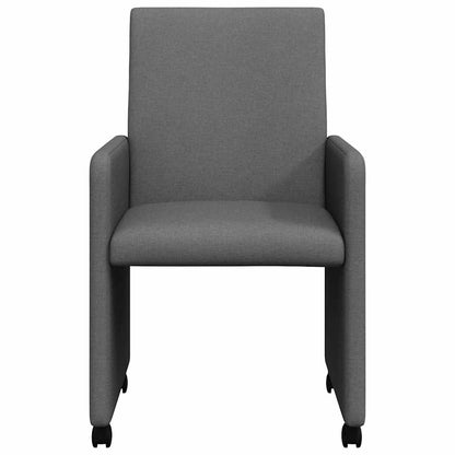 Dining Chairs With Wheel 2 Pcs 57 X 66 X 94 Cm Fabric