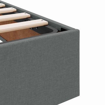 Storage Bed With Mattress Dark Grey 153 X 203 Cm Fabric