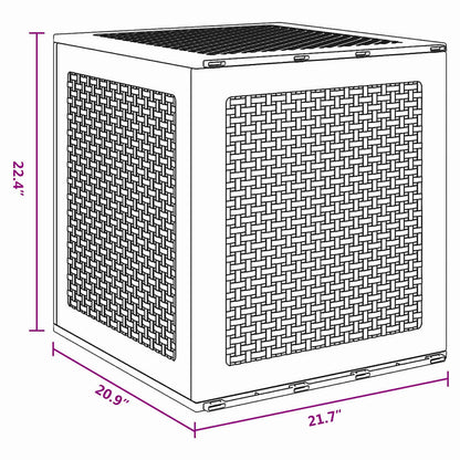 Garden Storage Box 55 X 53 X 57 Cm Polypropylene