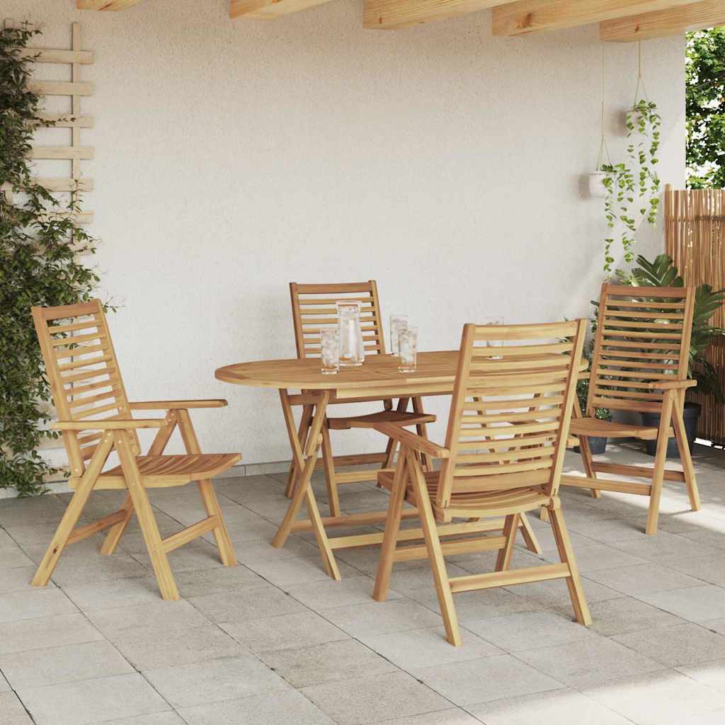 Garden Chair 4 Pcs Brown 52 X 64.5 X 108 Cm Solid Teak Wood