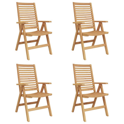 Garden Chair 4 Pcs Brown 52 X 64.5 X 108 Cm Solid Teak Wood