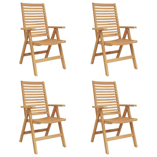 Garden Chair 4 Pcs Brown 52 X 64.5 X 108 Cm Solid Teak Wood