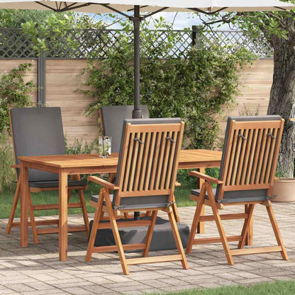 Reclining Garden Chairs With Cushions 2 Pcs Solid Teak Wood