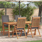 Reclining Garden Chairs With Cushions 2 Pcs Solid Teak Wood
