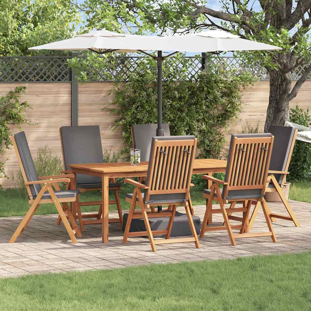 Reclining Garden Chairs With Cushions 2 Pcs Solid Teak Wood