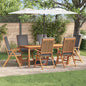 Reclining Garden Chairs With Cushions 2 Pcs Solid Teak Wood