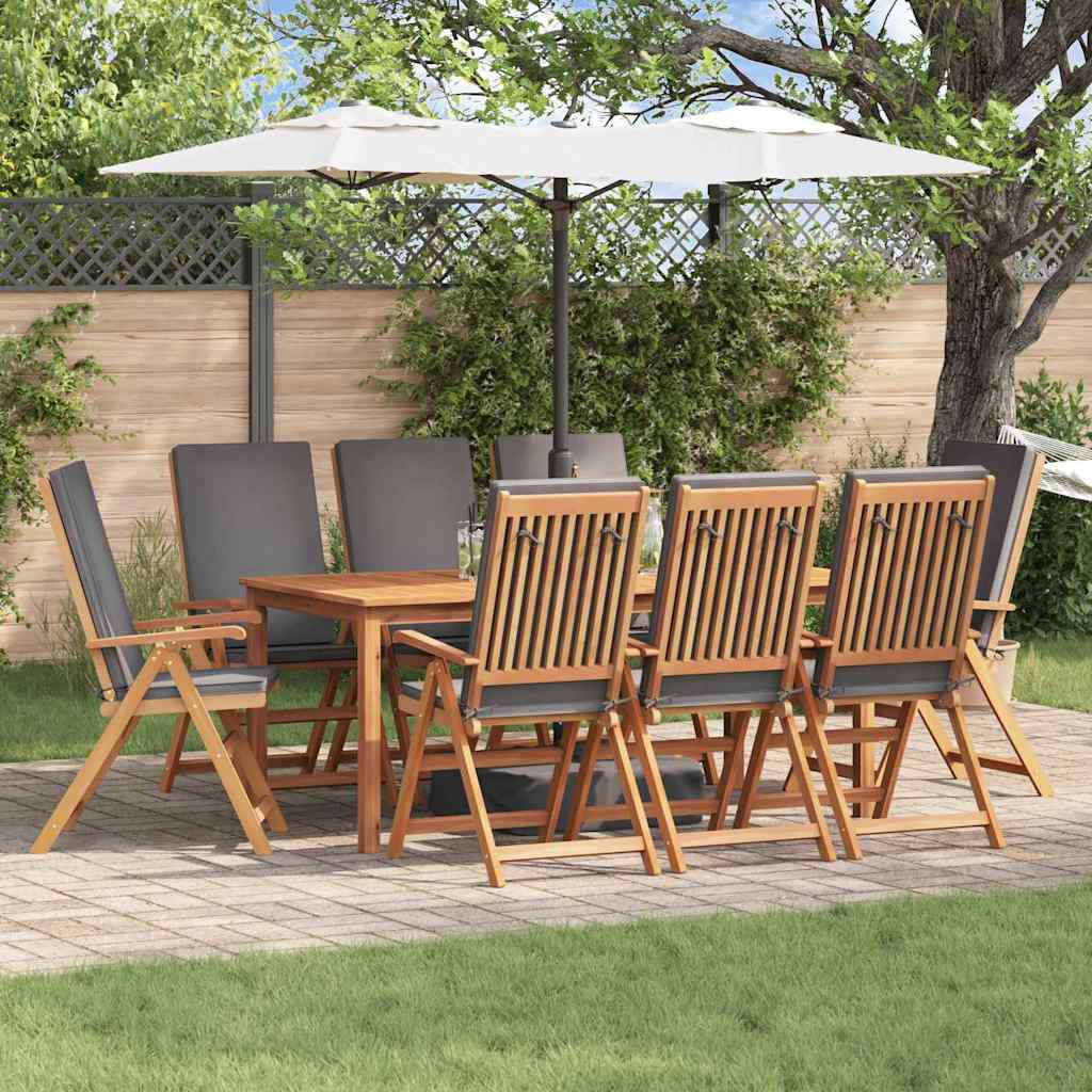 Reclining Garden Chairs With Cushions 2 Pcs Solid Teak Wood