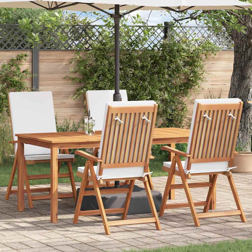Reclining Garden Chairs With Cushions 2 Pcs Solid Teak Wood