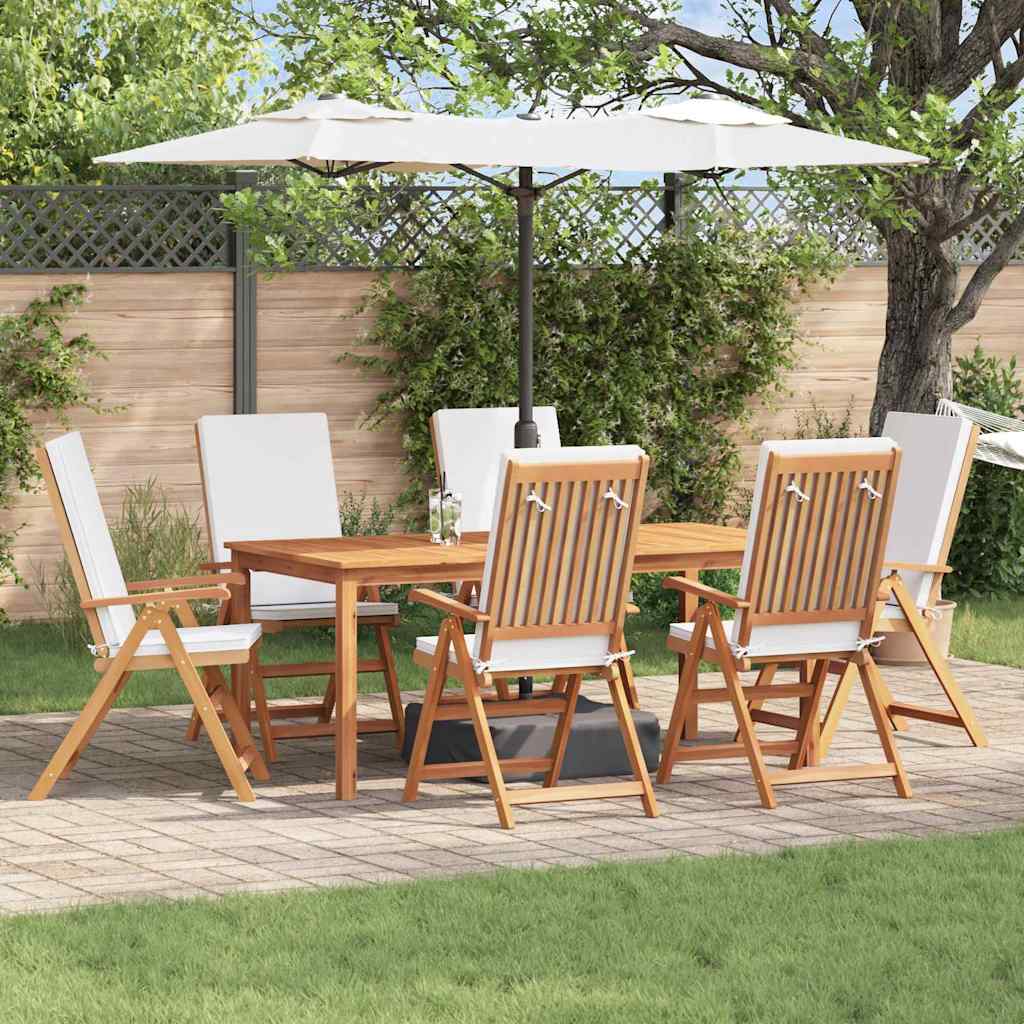 Reclining Garden Chairs With Cushions 2 Pcs Solid Teak Wood