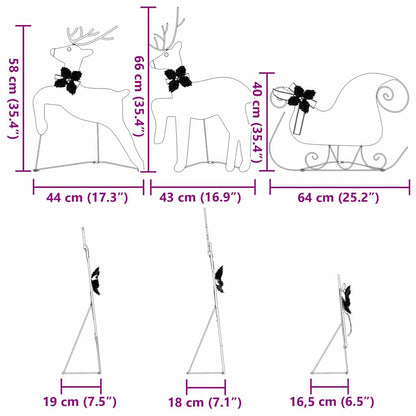Led Reindeers 3 Pcs Warm White