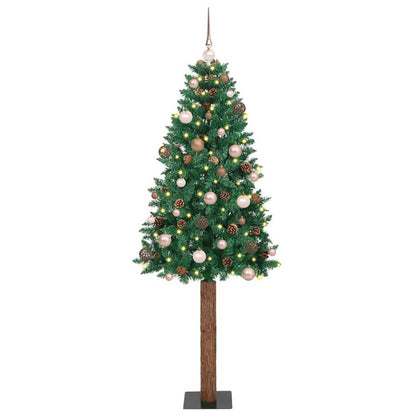 Slim Pre-Lit Christmas Tree With Ball Set Pvc