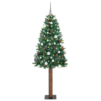 Slim Pre-Lit Christmas Tree With Ball Set Pvc
