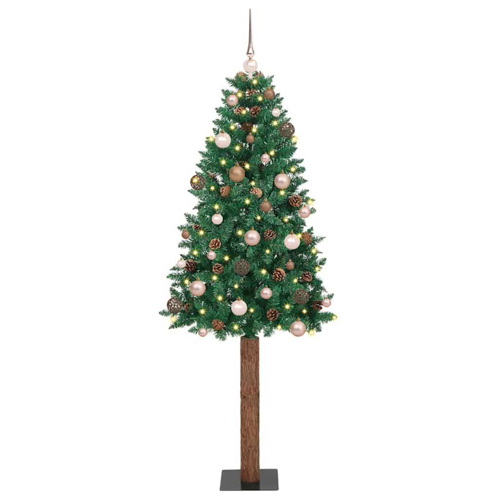 Slim Pre-Lit Christmas Tree With Ball Set Pvc