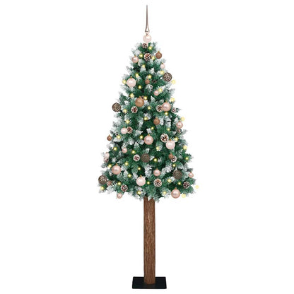 Slim Pre-Lit Christmas Tree With Ball Set Pvc