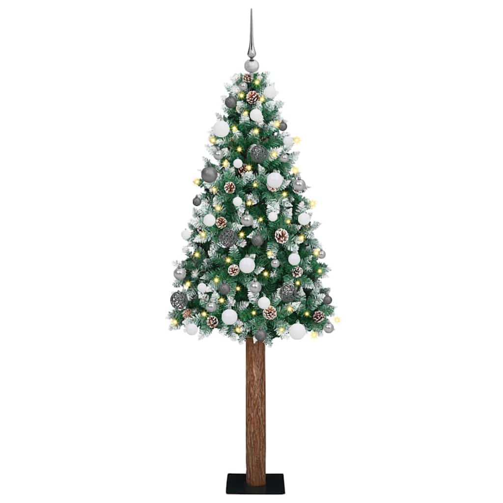 Slim Pre-Lit Christmas Tree With Ball Set Pvc