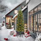 Slim Artificial Pre-Lit Christmas Tree With Ball Set