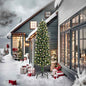 Slim Artificial Pre-Lit Christmas Tree With Ball Set