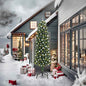 Slim Artificial Pre-Lit Christmas Tree With Ball Set