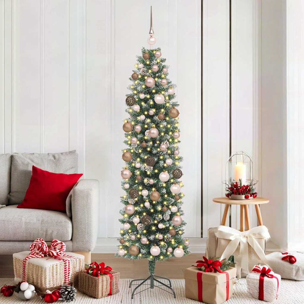 Artificial Slim Christmas Tree With Stand Pvc