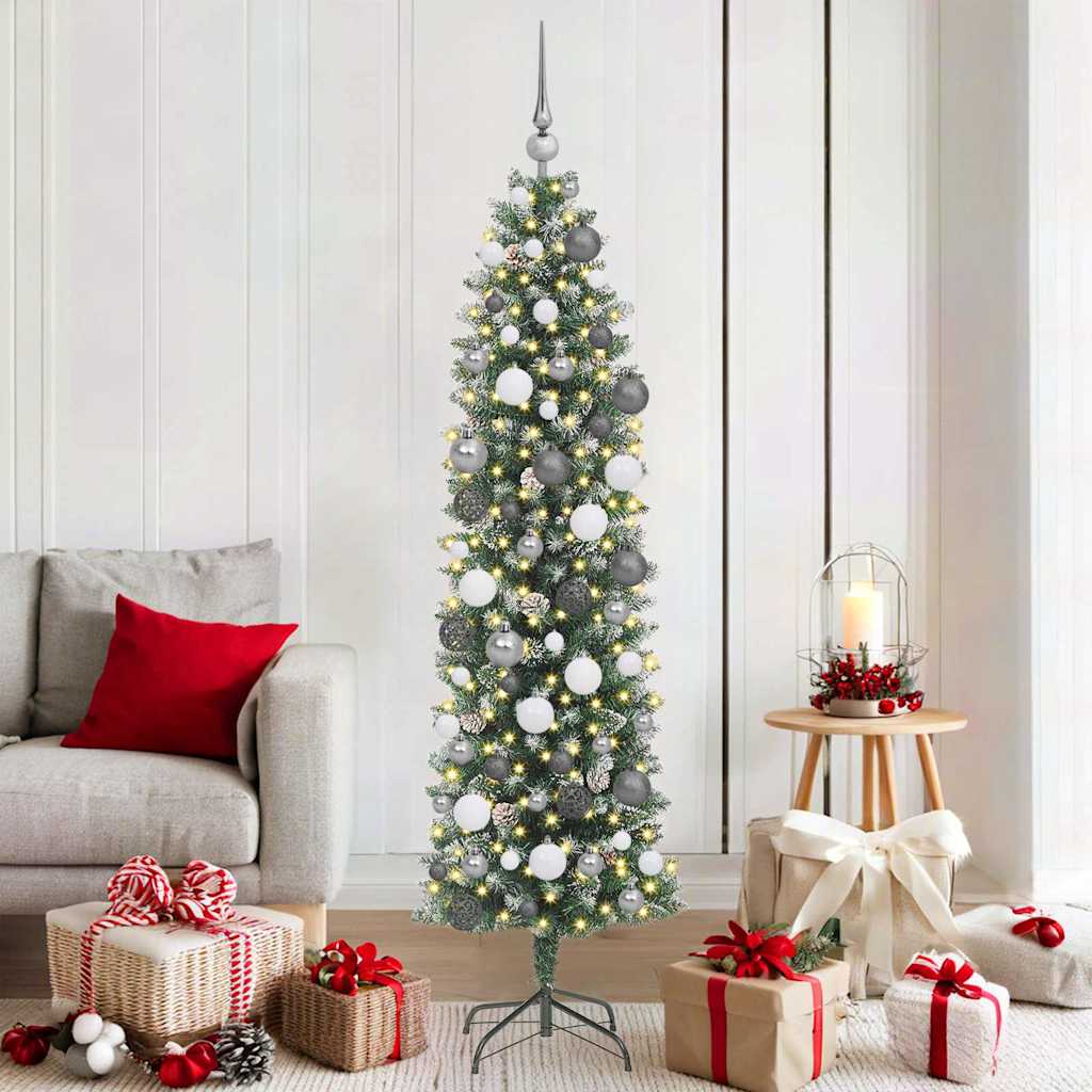 Artificial Slim Christmas Tree With Stand Pvc