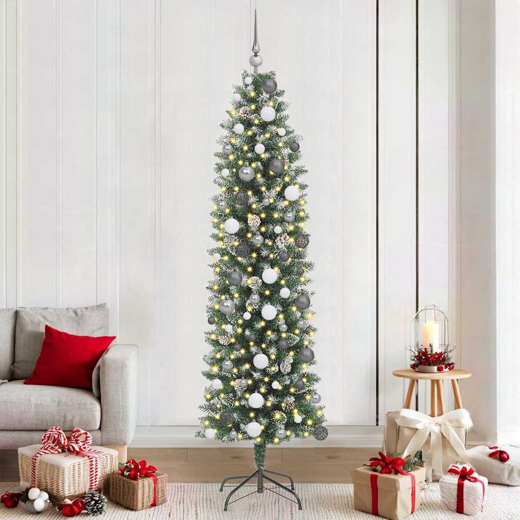 Artificial Slim Christmas Tree With Stand Pvc