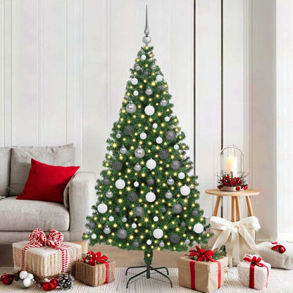 Artificial Pre-Lit Christmas Tree With Ball Set Pvc