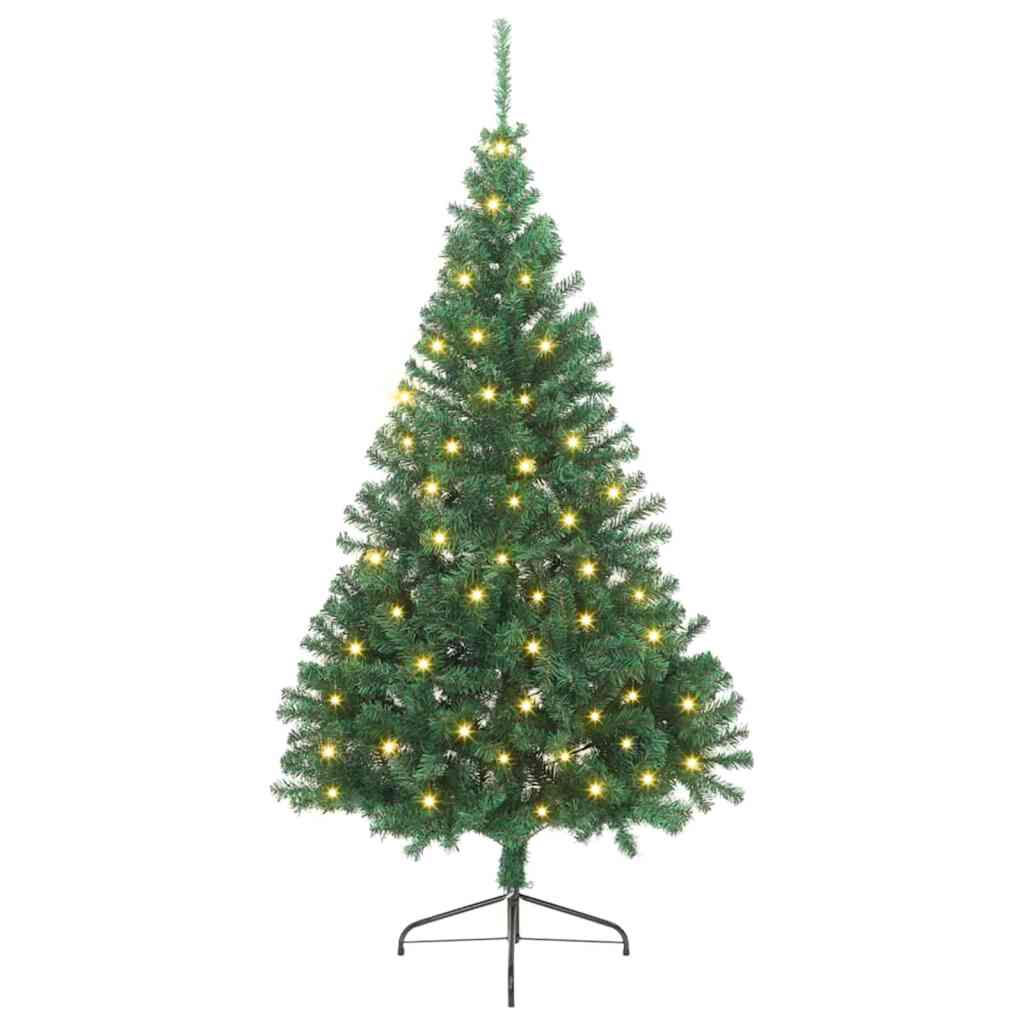 Artificial Pre-Lit Christmas Tree With Stand Pvc