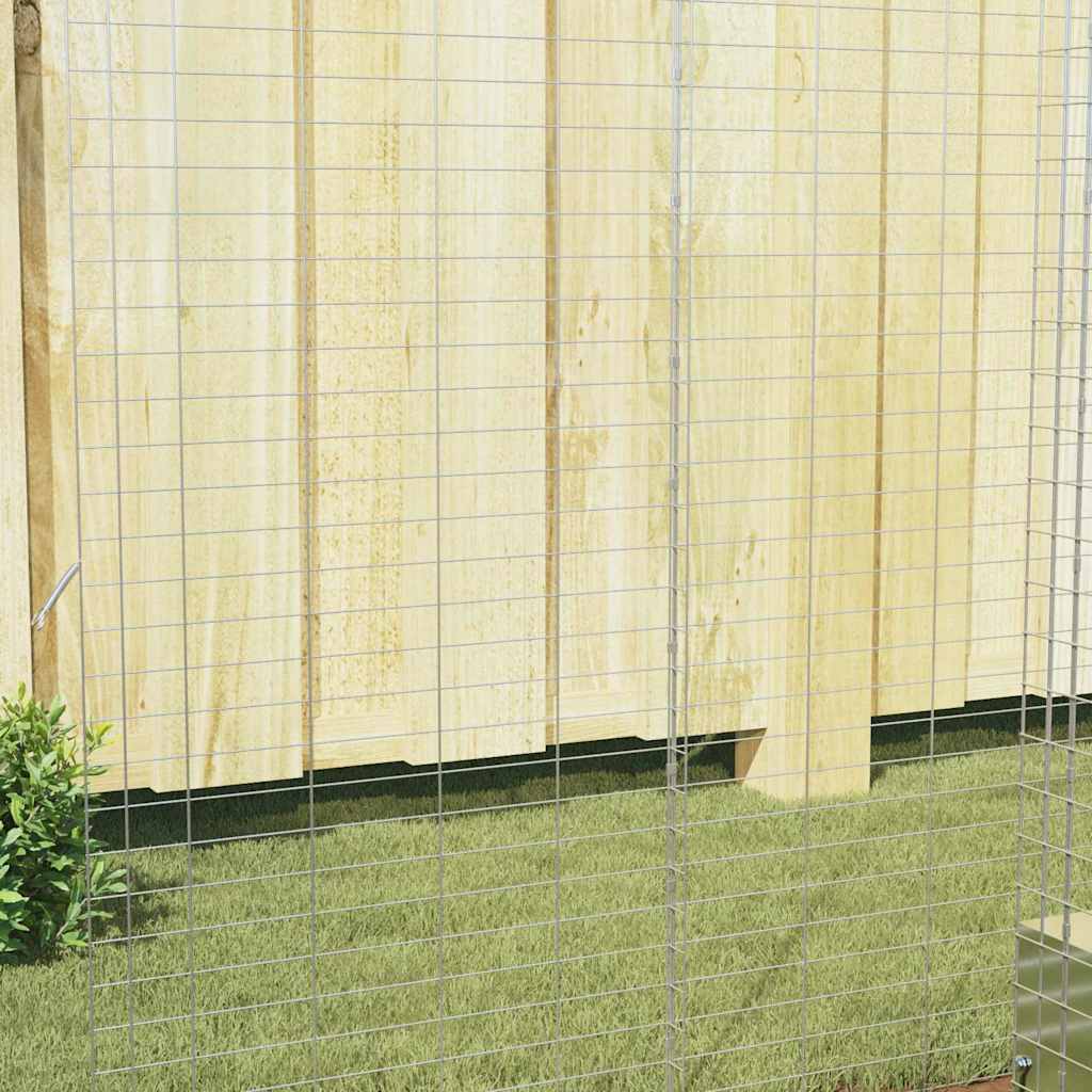 Rabbit Cage Silver 400 X 100 X 210 Cm Galvanised Steel