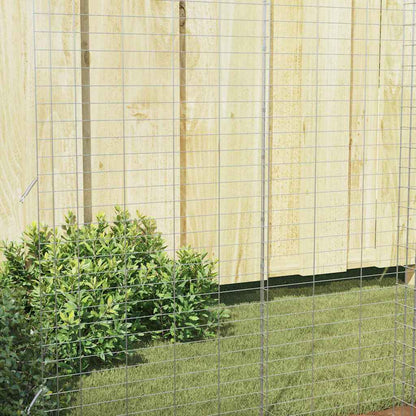 Rabbit Cage Silver 400 X 100 X 210 Cm Galvanised Steel