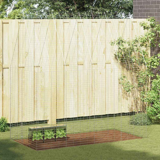 Rabbit Cage Silver 400 X 100 X 210 Cm Galvanised Steel