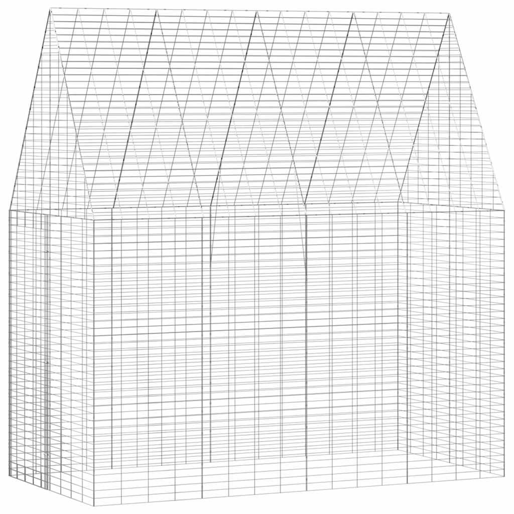 Rabbit Cage Silver 400 X 100 X 210 Cm Galvanised Steel