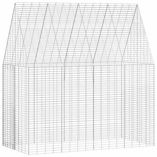 Rabbit Cage Silver 400 X 100 X 210 Cm Galvanised Steel