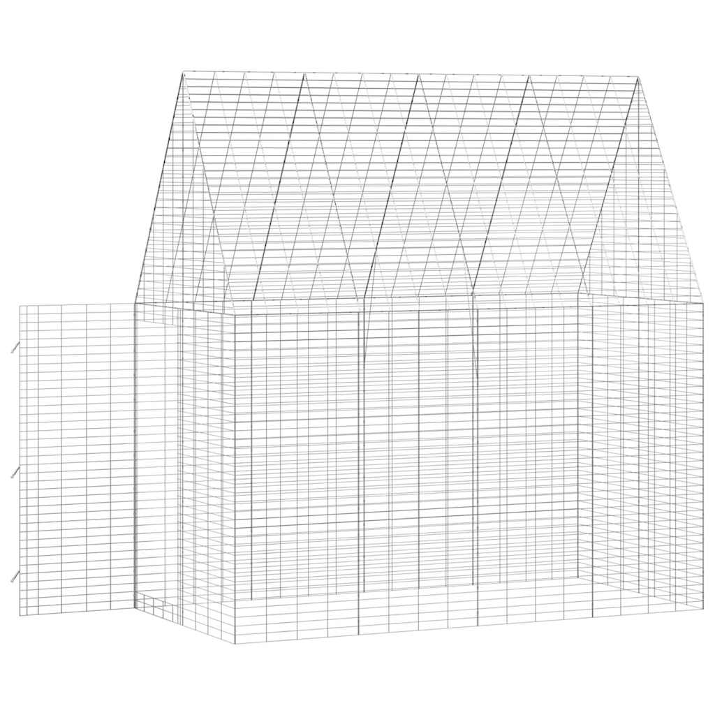 Rabbit Cage Silver 400 X 100 X 210 Cm Galvanised Steel