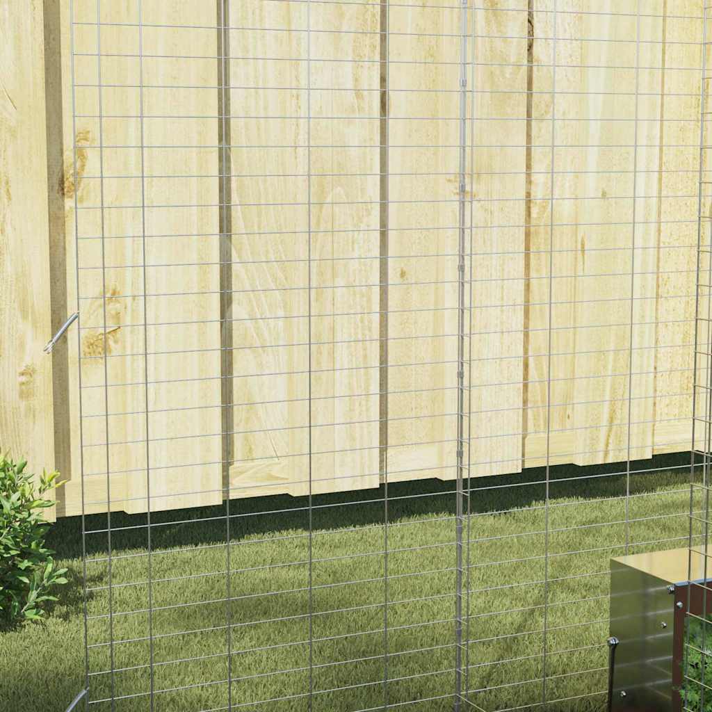 Rabbit Cage Silver 300 X 100 X 210 Cm Galvanised Steel
