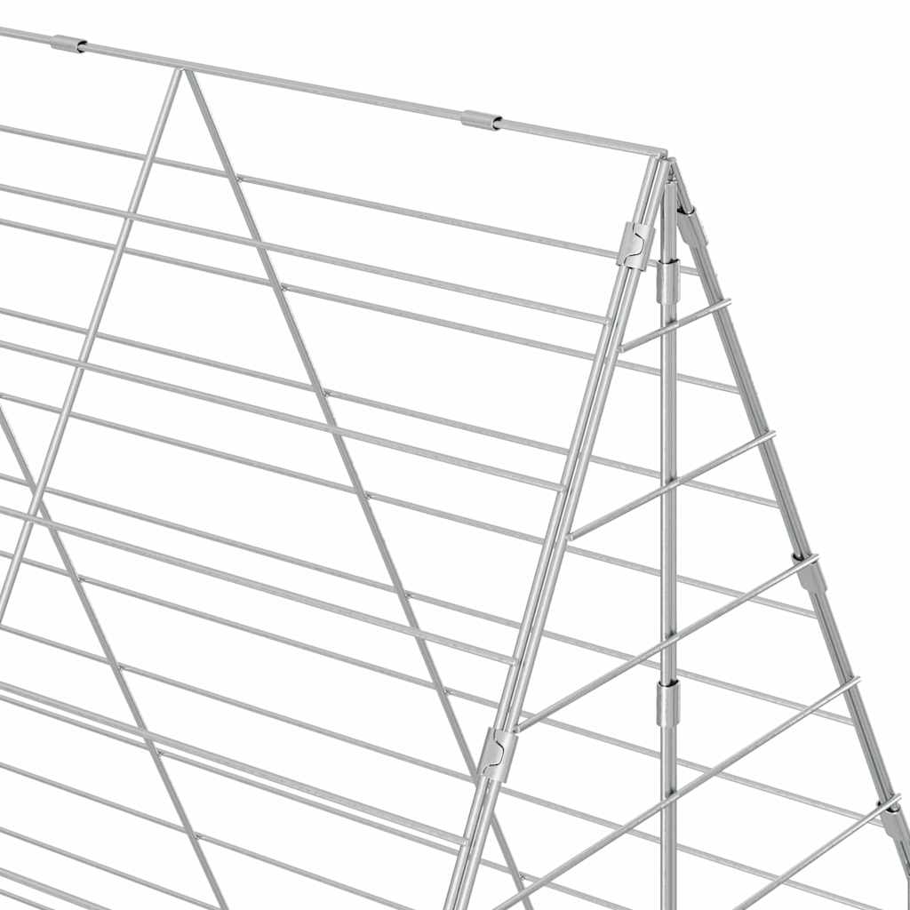 Rabbit Cage Silver 400 X 100 X 210 Cm Galvanised Steel