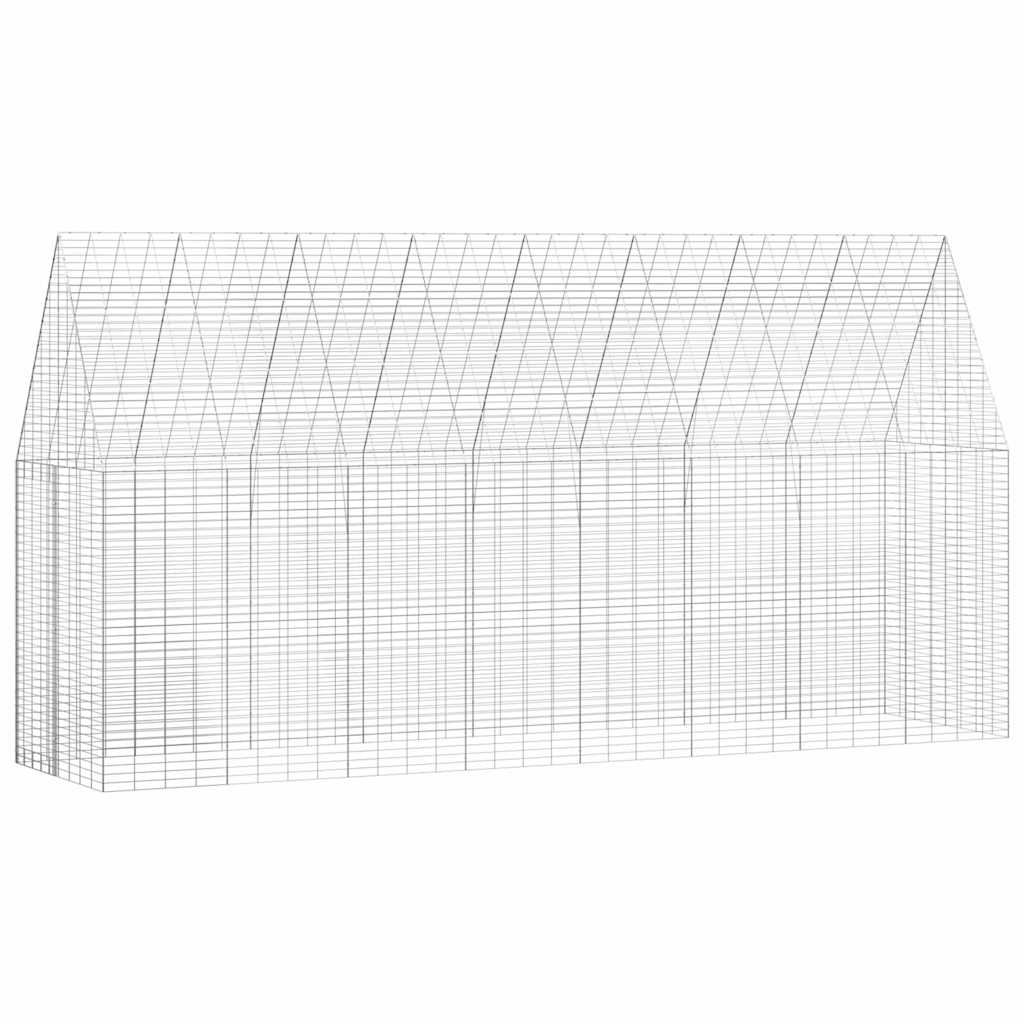 Rabbit Cage Silver 400 X 100 X 210 Cm Galvanised Steel